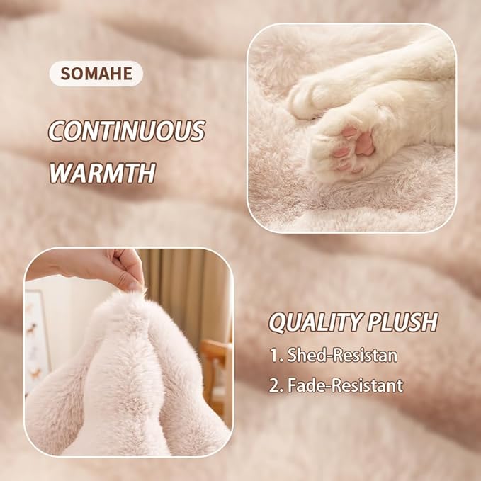 Large Dog Bed Mat, Extra Large Plush Faux Fur Washable Pet Bed for Large Dogs, Non-Slip Fluffy Dog Mat – Machine Washable XL Dog Sleeping Pad for Large Breeds, 35 x 27 Inch White