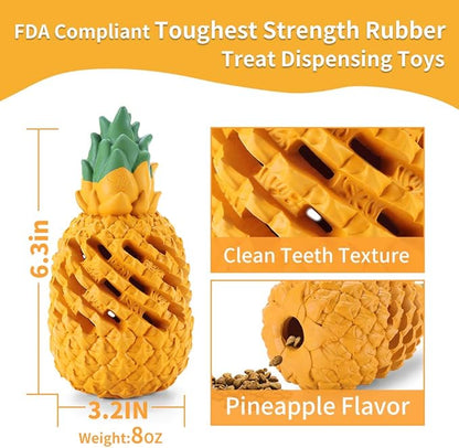 Pineapple Dog Toys for Large Dogs Puppy, Dog Chew Toys for Small Medium Dogs to Keep Them Busy, Interactive Dog Toys Tough Dog Puzzle Toys Treat Dispensing Durable Dog Dental Chew