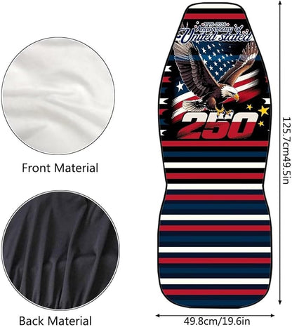 250th Eagle Flag Car Seat Covers Universal Bucket Seat Cover Waterproof Anti-Slip Automotive Accessories Suitable for Cars, SUV and Trucks