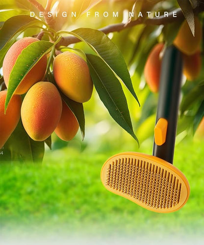 Cat Brush for Shedding, Mango Cat Brushes with Gentle Bristles and Release Button, Gentle Self Cleaning Pet Brush for Indoor Cats and Dogs Daily Grooming Tool During Shedding Season