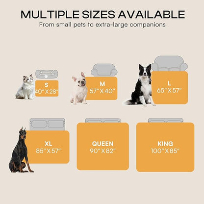Waterproof Pet Blanket, Liquid Pee Proof Dog Blanket for Sofa Bed Couch, Reversible Sherpa Fleece Furniture Protector Cover for Small Medium Large Dogs Cats, Grey Beige Medium（57" x 40"）