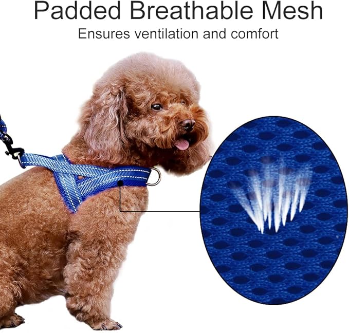 Plutus Pet No Pull Dog Harness with Breathable Mesh Padded, Adjustable Reflective Escape Proof Dog Harness, Quick Fit Dog Vest Harness for Small Medium Large Dogs(M, Navy Blue)