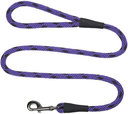 Mendota Pet Snap Leash - British-Style Braided Dog Lead, Made in The USA - Black Ice Raspberry, 3/8 in x 4 ft - for Small/Medium Breeds