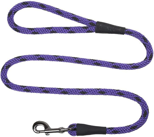 Mendota Pet Snap Leash - British-Style Braided Dog Lead, Made in The USA - Black Ice Raspberry, 3/8 in x 4 ft - for Small/Medium Breeds