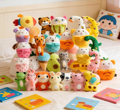 30 Pcs Dog Squeaky Toys, Cute Plush Small Dog Toys with Squeakers,Interactive Puppy Chew Toys for Small Medium Dogs Teething