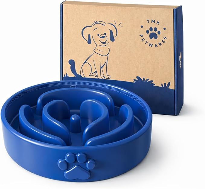 Slow Feeder Dog Bowls – Dog Bowl Slow Feeder – Microwaveable Dog Slow Feeder for All Breeds – Lead and BPA-Free Ceramic Pet Bowl – Pet Feeder for Fast Eaters