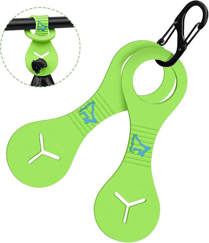 PuppyDoggy Dog Poop Bag Holder for Leash Waste Bag Carrier Dog Poop Bag Dispenser for Walking Running Bicycle Accessory 2 Pieces (Green)