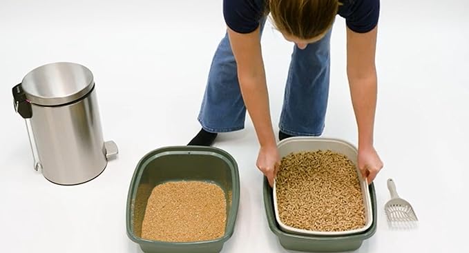 Sifting Cat Litter Box 3-Piece Set, No-Scoop Self-Cleaning Litter Pan with Stackable Trays, Easy Sift System for Quick Waste Removal, Works with Clumping Litter or Pine Pellets