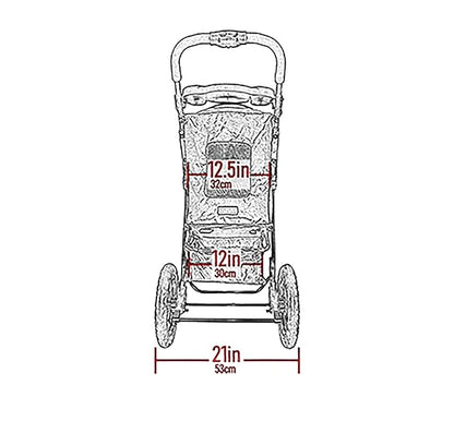 Pet Gear No-Zip NV Pet Stroller for Cats/Dogs, Zipperless Entry, Easy One-Hand Fold, Gel-Filled Tires, Plush Pad + Weather Cover Included, Spotted Design