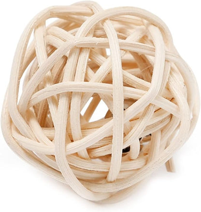 Cute Small Rattan-Ball Cat Toy Built-in-Bell Feather Cute Playing Training Toy For Cat Kitten Puppy Pet Supplies Kitten Toy For Indoor Cat Kitten Toy For Indoor Cat Rattan-ball Kitten Toy For Indoor
