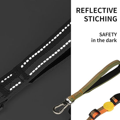 ‌EVERKING 6ft Hands-Free Dog Leash - 6-in-1 Adjustable with 360° Rotating Buckle, Night Reflective & Shock Absorbing for Large/Small Dogs (Up to 120lbs) (Golden)