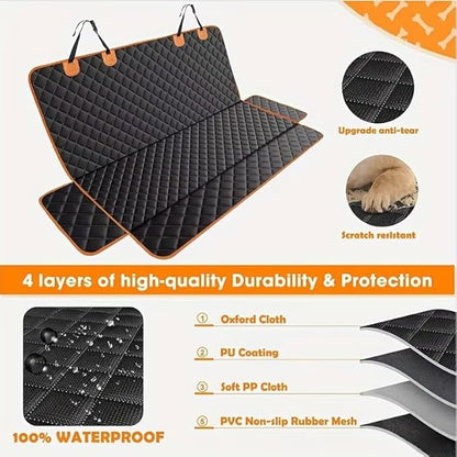 Dog Car Seat Cover for 2019-2023 2024 2025 Chevy Chevrolet Blazer, Waterproof 4-Layer Back Seat Protector Non-Slip Pet Bench Cover with Safety Belt