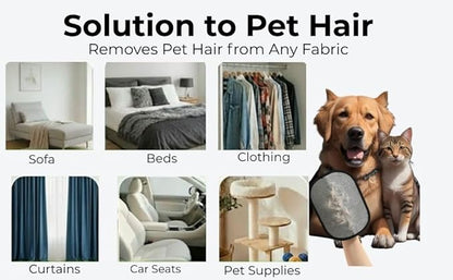 Pet Grooming Gloves with 2 Knot Remover Combs – Static Hair Removal, Deshedding & Cleaning Gloves for Dogs & Cats – Reusable, Eco-Friendly, 5-Finger Design