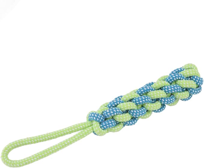 Asixxsix Spring Pole Dog Rope Toy, 16.4ft Stainless Steel Rustproof Outdoor Bungee Hanging Toy and Muscle Builder Interactive Dog Tug Toy for Small Medium Large Dogs