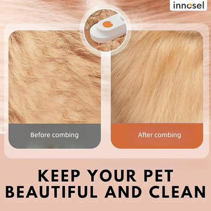 Cat Steam Brush for Shedding, 4-in-1 Rechargeable Pet Grooming Brush for Cats & Dogs, Anti-Static, Massage, Cleaning & Combing with Gentle Steam, Removes Loose Hair & Tangles (White)
