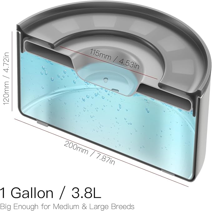 3~3.5Cups Slow Feeder + 1Gallon Double Layer Spill Proof Water Bowl