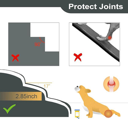 3 Steps High Density Foam Dog Stairs Ramps,Non-Slip Pet Steps for Older Dogs,Pet with Joint Pain, Sofa Bed Ladder for Cats