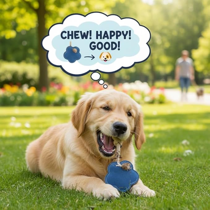 Natural Suede Leather and Rope Dog Chew Toy, Flower Shape Interactive Pet Toy for Medium to Large Dogs, Durable Design for Daily Chewing, Tug Play and Training Use