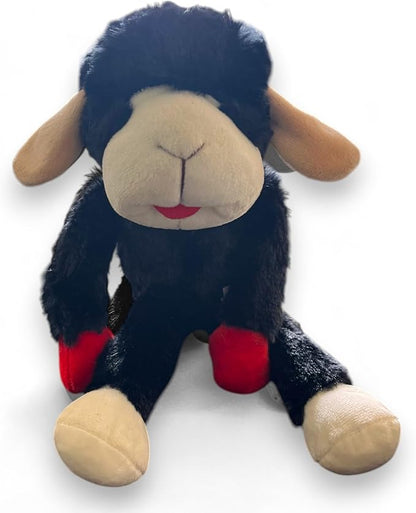 Multipet 14" Black Lamb Chop Plush Dog Toy with Squeaker – Soft and Durable Pet Companion