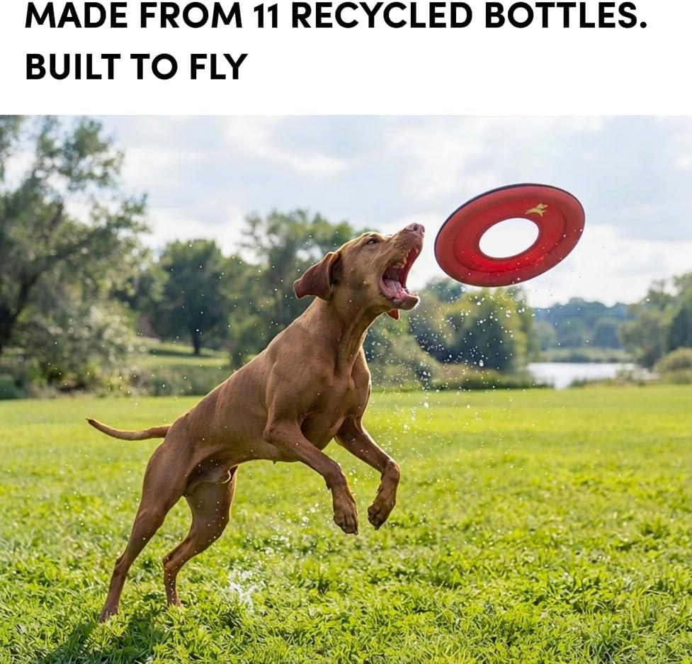 OllyDog Super Flyer Dog Flying Disc – Floating Fetch Toy for Water Play, Soft Eco-Friendly Recycled Fabric, Gentle on Teeth, 11" for Medium & Large Dogs (Desert, 11") - Image 4