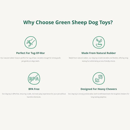 Green Sheep Natural Rubber Ball Rope Toy for Dogs, Interactive Dog Ball with Recycle Cotton Rope, Tug of War Dog Toy for Small to Large Dogs, Tough Dog Toys for Outdoor Play, Orange