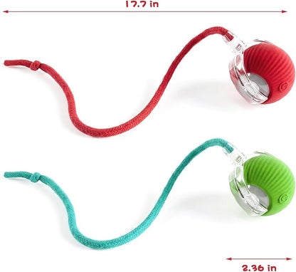 2pcs Interactive Cat Toys Ball for Indoor Cats Fast Rolling on Carpet, Chirping & Motion Activate Cat Toys Kitten Toys for Bored Indoor Cats,Motion Activated (Red+Green)