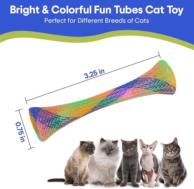SPOT Kitty Fun Tubes Cat Toy | Bouncy Cat Toy with Catnip Inside for Cats and Kittens to Bite, Swat and Chase | Interactive Cat Toy | 3 Pieces
