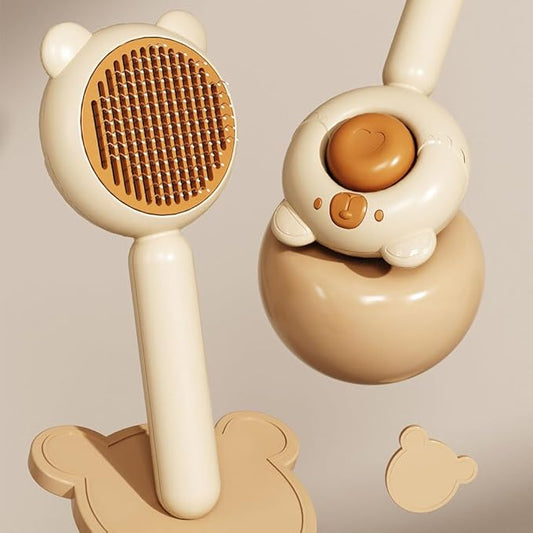 Dog Brush for Shedding, Gentle Self Cleaning Pet Brush with Release Button for Cats and Dogs, Easy to Remove Loose Hair Daily Grooming Tool During Shedding Season