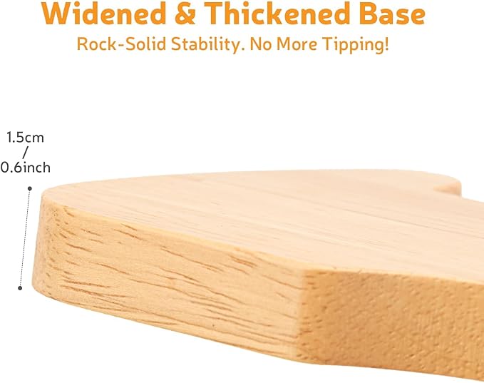 Elevated Cat Bowl Stand, 6.1" Diameter 3.5" High Rubberwood Stand for Cat Dish, Detachable Raised Bowl Holder with Non-Slip Pads, Anti Vomiting, Ergonomic Wooden Pet Feeder Holder for Cats