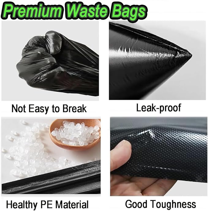100 Count Dog Poop Bags Sized 23.6" x 21.6" for 20L Dog Poop Trash Can, Black