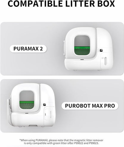 PETKIT Magnetic Cat Litter Remover and Sifter Set for PuraMax 2/Purobot Max Pro Self-Cleaning Litter Box, Compatible with Bentonite Litter and Clay Litter (Grey)
