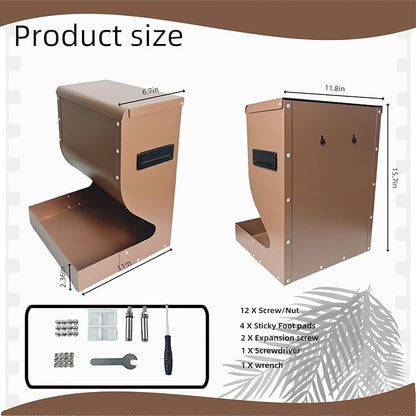 Automatic Dog Feeder Large Breed, 15lb Indoor/Outdoor Gravity Feeder for Dogs, Hanging Self Feeding Dispenser for Medium and Large Dogs, Cats, and Chickens
