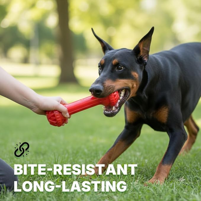 Bone Dog Chew Toy with Treat Dispenser - 2 Pack Tough Dog Toys for Teeth Cleaning, Dog Bone Toy for Small, Medium and Large Dogs