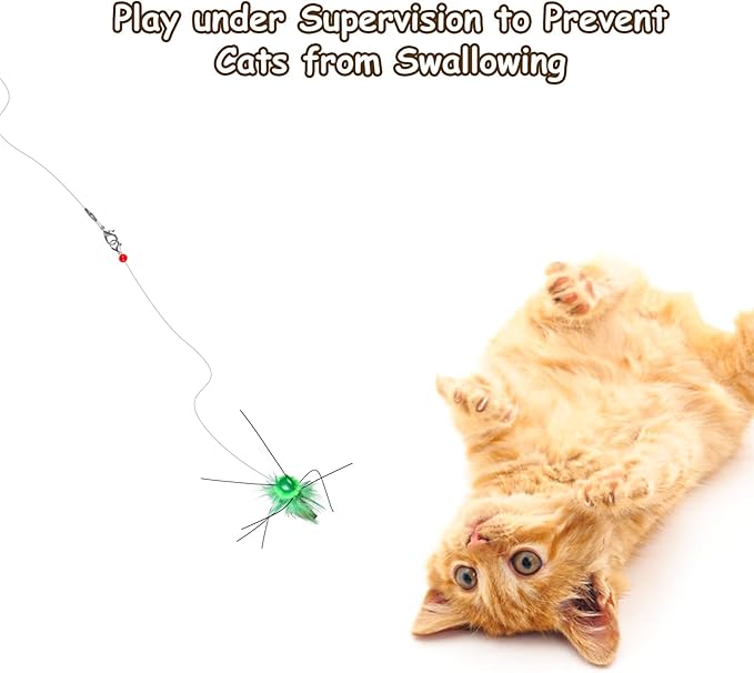 ORSDA Cat Wand Toy, Cat Teaser Toy for Indoor Cats