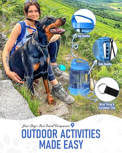 Portable Dog Travel Water Bottle, 77oz Large Dog Water Bowl Dispenser Portable, Leakproof Pet Drinking Bottle Dispenser for Hiking Camping Walking Travelling Beach Car Trips, BPA Free,Blue - Image 7