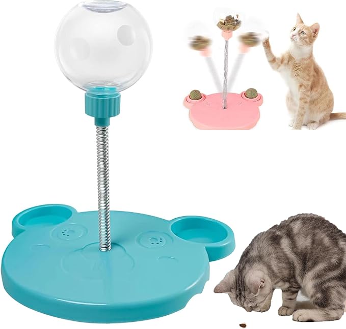 Leaking Treats Ball Pet Feeder Toy, Pet Toy Treat Dispenser,Interactive Pet Toy,Slow Feeder,Funny Pet Leaking Ball Cat Dog Slow Feeders,Feeder for Cats & Dogs for Hunting Chasing and Exercise (Blue)