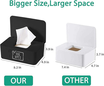Moorfowl Woof Woof Dog Wipes Dispenser,Upgarde Size(8.2L x 4.9W x 3.9H inches),Grooming Wipes Container Holder for Dog Paw