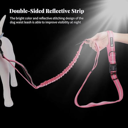 Heavy Duty Hands Free Multifunctional Dog Leash - Adjustable, Reflective, Waist Leash for Dog Walking, Running, Hiking - 5-7FT