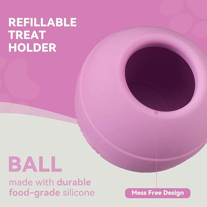 Long-Lasting Interactive Dog Lick Toy, Stuffable Dog Enrichment to Keep Dogs Busy, Wobbly Treat Dispensing Freezable Chew Toys, Food-Grade Safe (Pastel Purple,L)
