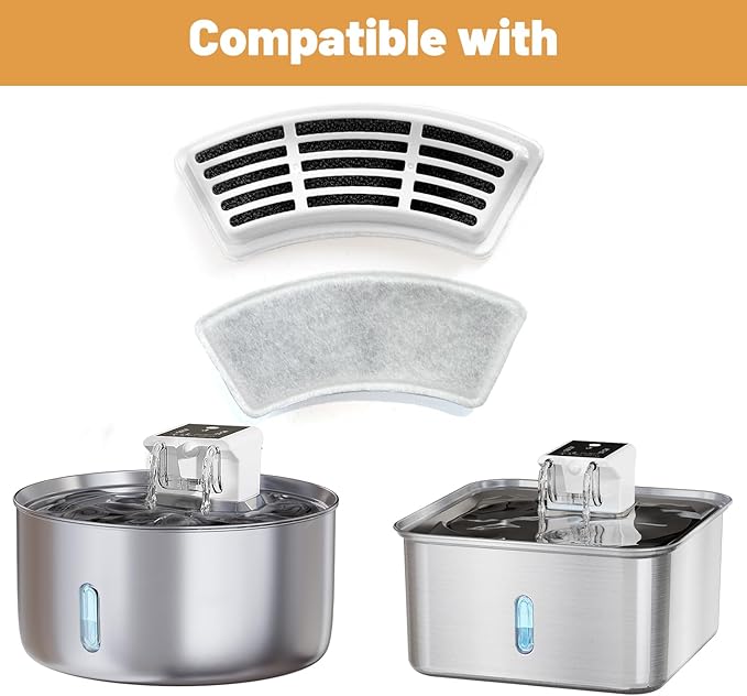 Wireless Dog Water Fountain - Dog Water Bowl Dispenser, 7L/236oz Large Capacity Stainless Steel Cat Fountain with Motion Sensor, Auto Water Dispenser for Multi-Pet Home (8 Filters+8 Sponges)