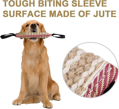 Storystore Dog Tug Toy Dog Training Bite Pillow Jute Bite Toy - Best for Tug of War, Puppy Training Interactive Play - Interactive Toys for Small and Medium Dogs