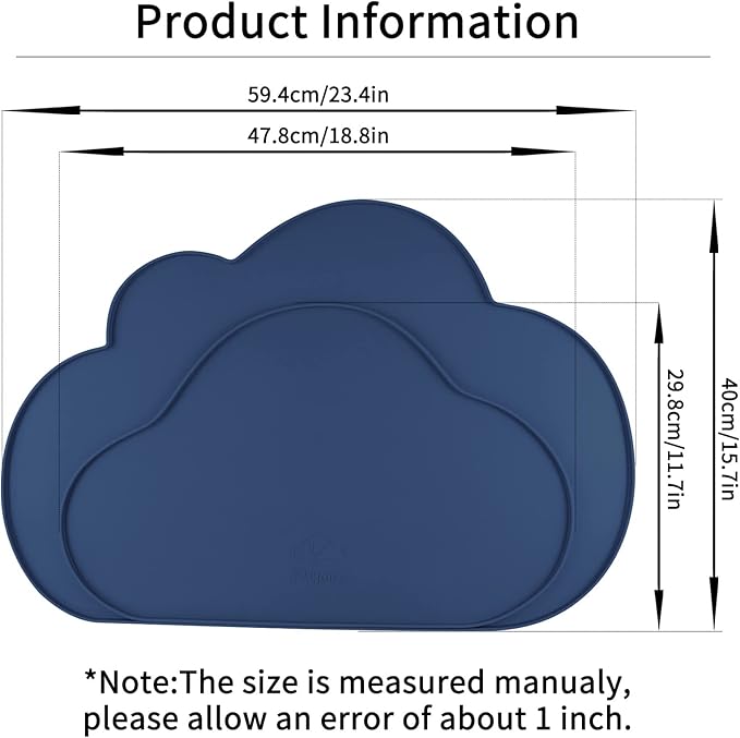 Ptlom Silicone Pet Feeding Mat for Dogs and Cats, High-Lips Pet Placemat Non-Slip Waterproof Bowl Mats Prevent Food and Water Overflow, Puppy Dish Tray Mat Suitable for Small Medium Large Pets, Navy