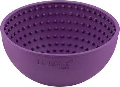 LICKIMAT Wobble, Dog Slow Feeder Bowl Lick Mat, Boredom Anxiety Reducer; Perfect for Food, Treats, Yogurt, or Peanut Butter. Fun Alternative to a Slow Feed Dog Bowl, Purple