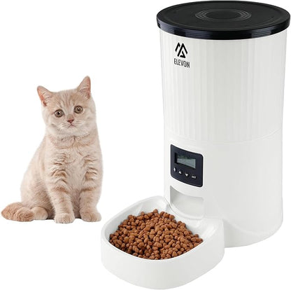 Elevon 4L Automatic Cat Feeder – Programmable Dog & Pet Food Dispenser with 10s Voice Recorder, Portion Control, Desiccant Bag, Auto Pet Feeder for Cats and Dogs
