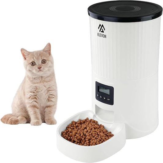 Elevon 4L Automatic Cat Feeder – Programmable Dog & Pet Food Dispenser with 10s Voice Recorder, Portion Control, Desiccant Bag, Auto Pet Feeder for Cats and Dogs