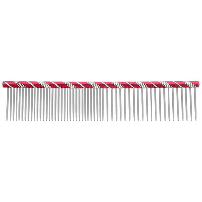 UEETEK Stainless Steel Pet Shedding Comb for Dogs Cats Grooming Tool with Different Spaced Teeth 6.29 Inch Fur Removal Trimming Comb