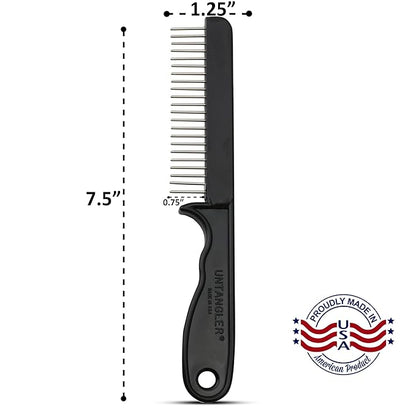 Super-Groom Combs with Smooth Rotating teeth for Painless Mat Removal (Black, 22 Coarse-Teeth)