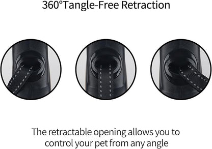 16 Ft Retractable Dog Leash, 360° Tangle-Free Heavy Duty Great Leashs for Dog up to 66lbs with Anti-Slip Handle, Dog Walking Leash for Medium 66lbs Dogs (Black,M)