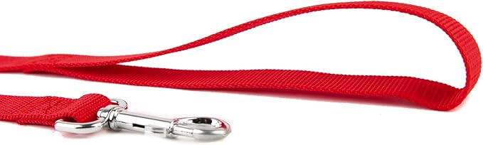Nylon Dog Training Leash, Traction Rope, 4Ft /5 Foot /6 Feet Long, 5/8 inch 3/4 Inch 1 Inch Wide, for Small and Medium Dogs (3/4'' x 4 F, Red)