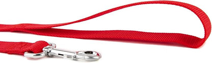 Nylon Dog Training Leash, Traction Rope, 4Ft /5 Foot /6 Feet Long, 5/8 inch 3/4 Inch 1 Inch Wide, for Small and Medium Dogs (1'' x 8 FT, Red)